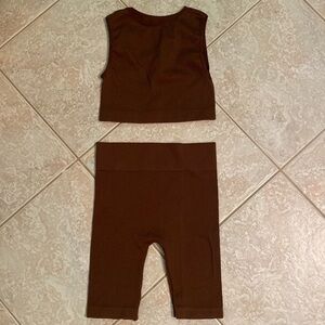 Nasty gal brown biker work out set